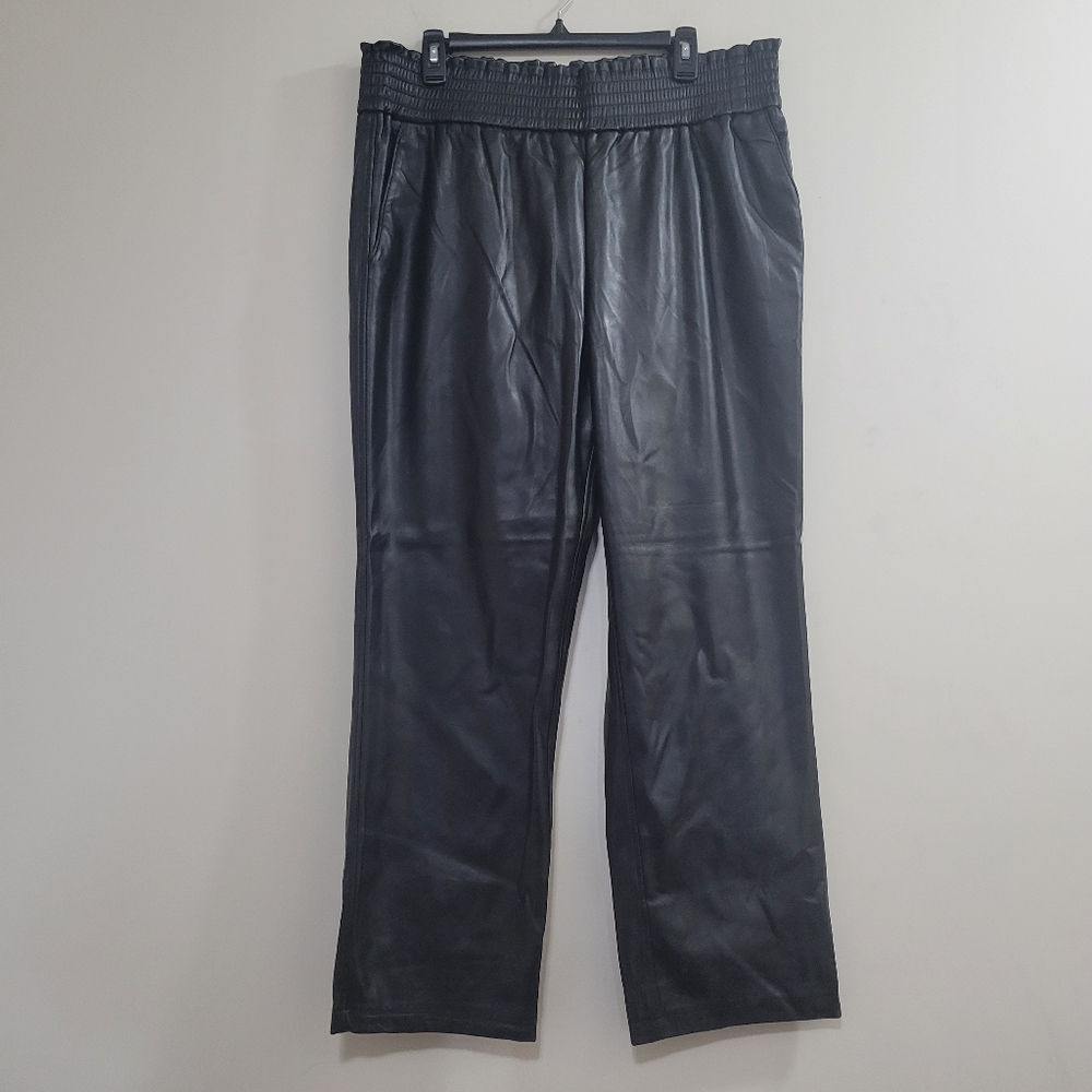 Joie faux leather stretchy straight leg pants net 1X